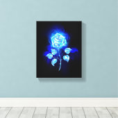 Blauw Roos verbranden Canvas Afdruk (Insitu (Houten vloer))