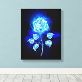 Blauw Roos verbranden Canvas Afdruk (Insitu (Houten vloer))