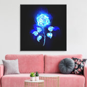Blauw Roos verbranden Canvas Afdruk (Insitu (Woonkamer))