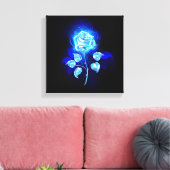 Blauw Roos verbranden Canvas Afdruk (Insitu (Woonkamer))