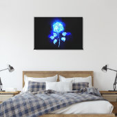 Blauw Roos verbranden Canvas Afdruk (Insitu (Slaapkamer))