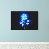 Blauw Roos verbranden Canvas Afdruk (Insitu (Houten vloer))