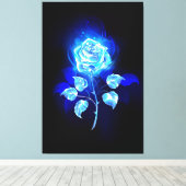 Blauw Roos verbranden Canvas Afdruk (Insitu (Houten vloer))