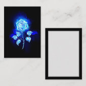 Blauw Roos verbranden Contactkaartje (Voorkant / Achterkant)