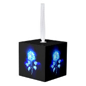 Blauw Roos verbranden Decoratie (Achter hoekig)