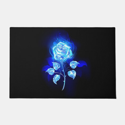 Blauw Roos verbranden Deurmat (Voorkant)