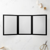 Blauw Roos verbranden Drieluik Uitnodiging (Binnen)