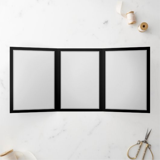 Blauw Roos verbranden Drieluik Uitnodiging (Binnen)