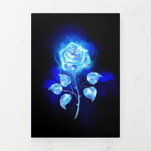 Blauw Roos verbranden Drieluik Uitnodiging (Cover)