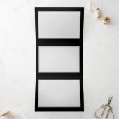 Blauw Roos verbranden Drieluik Uitnodiging (Binnen)