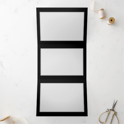 Blauw Roos verbranden Drieluik Uitnodiging (Binnen)