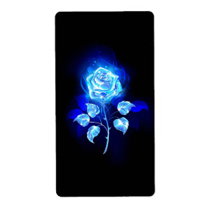 Blauw Roos verbranden Etiket
