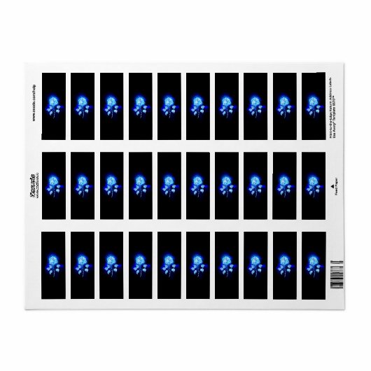 Blauw Roos verbranden Etiket (Full Sheet)