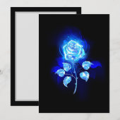 Blauw Roos verbranden Feestdagenkaart (Voorkant / Achterkant)