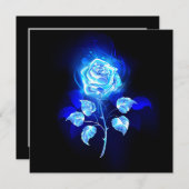 Blauw Roos verbranden Feestdagenkaart (Voorkant / Achterkant)