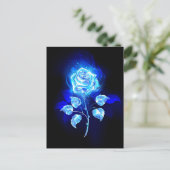 Blauw Roos verbranden Feestdagenkaart (Staand voorkant)