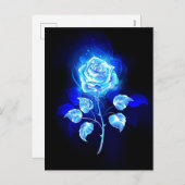 Blauw Roos verbranden Feestdagenkaart (Voorkant / Achterkant)