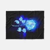 Blauw Roos verbranden Fleece Deken (Voorkant (Horizontaal))