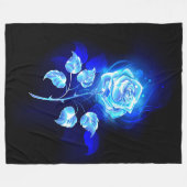 Blauw Roos verbranden Fleece Deken (Voorkant (Horizontaal))