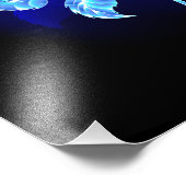 Blauw Roos verbranden Foto Afdruk (Hoek)