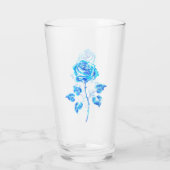 Blauw Roos verbranden Glas (Achterkant)
