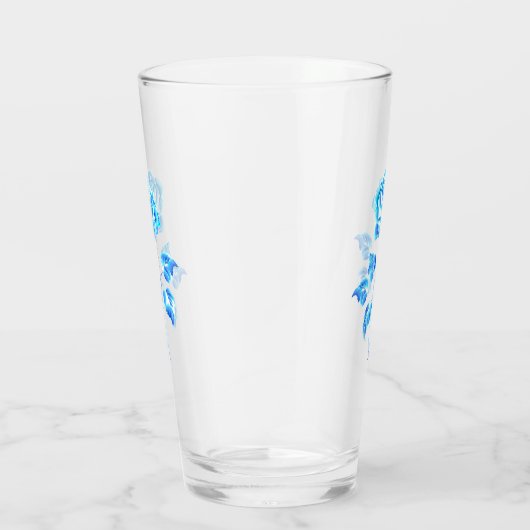 Blauw Roos verbranden Glas (Rechts)