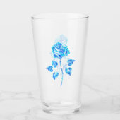 Blauw Roos verbranden Glas (Voorkant)