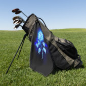 Blauw Roos verbranden Golfhanddoek (Groen)