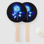 Blauw Roos verbranden Handwaaier (Voorkant en achterkant)