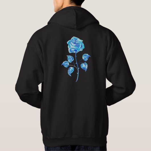Blauw Roos verbranden Hoodie (Achterkant)