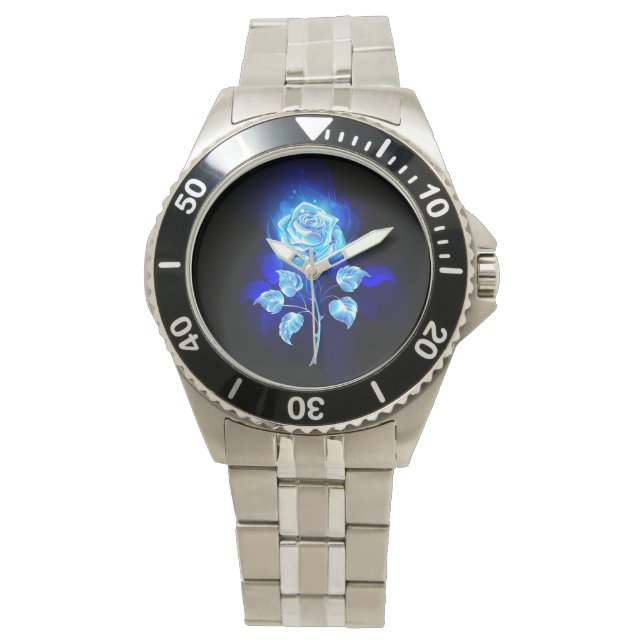 Blauw Roos verbranden Horloge (Voorkant)
