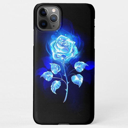 Blauw Roos verbranden iPhone Hoesje (Achterkant)