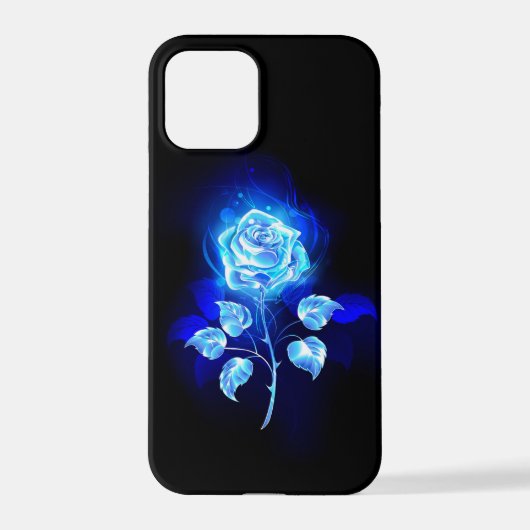 Blauw Roos verbranden iPhone Hoesje (Achterkant)