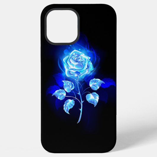 Blauw Roos verbranden iPhone Hoesje (Achterkant)