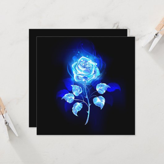Blauw Roos verbranden Kaart (Voorkant / Achterkant in situ)