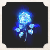 Blauw Roos verbranden Kartonnen Onderzetters (Voorkant)