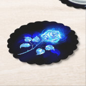 Blauw Roos verbranden Kartonnen Onderzetters (Gekanteld)