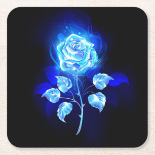 Blauw Roos verbranden Kartonnen Onderzetters