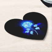 Blauw Roos verbranden Kartonnen Onderzetters (Gekanteld)