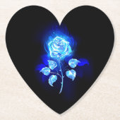 Blauw Roos verbranden Kartonnen Onderzetters (Voorkant)