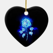 Blauw Roos verbranden Keramisch Ornament (Achterkant)