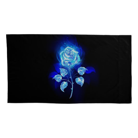 Blauw Roos verbranden Kussensloop (Achterkant-Rechts)