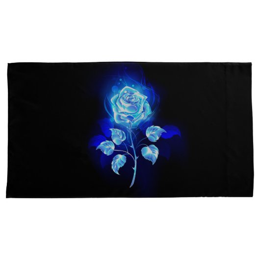 Blauw Roos verbranden Kussensloop (Voorkant-Rechts)