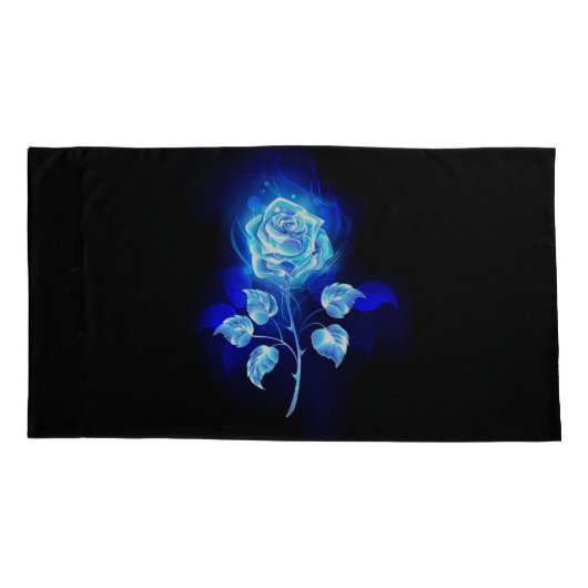 Blauw Roos verbranden Kussensloop (Achterkant-Links)