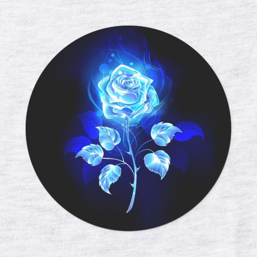 Blauw Roos verbranden Labels (Design 1)