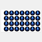 Blauw Roos verbranden Labels (Vel)
