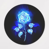 Blauw Roos verbranden Labels (Design 1)