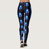 Blauw Roos verbranden Leggings (Achterkant)