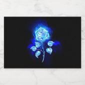 Blauw Roos verbranden Likeurfles Etiket (Enkel label)