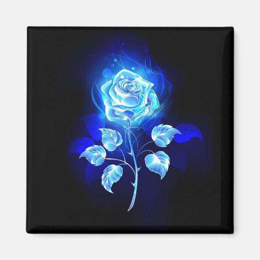 Blauw Roos verbranden Magneet (Voorkant)